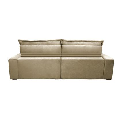 Sofa Retrátil E Reclinável 2,32m Com Molas Ensacadas Cama Inbox Soft Tecido Suede Bege