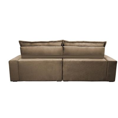 Sofa Retrátil E Reclinável 3,12m Com Molas Ensacadas Cama Inbox Soft Tecido Suede Castor
