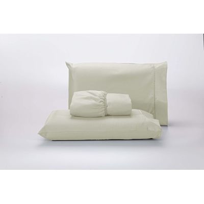 Jogo Lençol 400 Fios Ponto Palito Cama King 3Pçs Poliéster - Palha