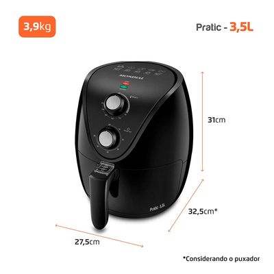 Fritadeira Air Fryer 3,5L Mondial AF35BF Preta 220V