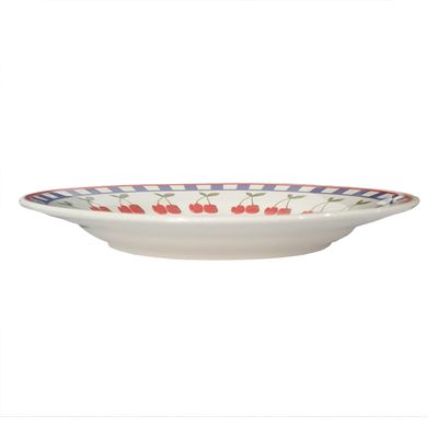 Prato Raso de Cerâmica Donna Jardim de Cerejas 24cm 12 Unidades - Biona 149866