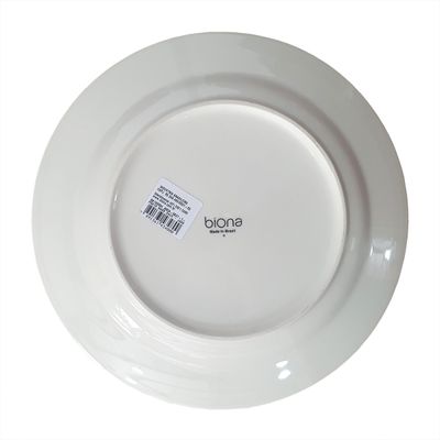 Prato Raso de Cerâmica Donna Jardim de Cerejas 24cm 12 Unidades - Biona 149866
