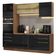 Armário De Cozinha Completa 240cm Rustic/preto Lux Madesa 08 Rustic/preto Rustic/preto