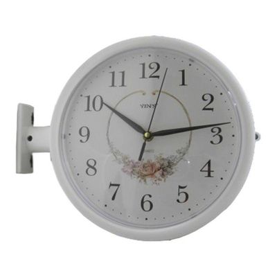 Relógio Vintage Dupla Face Decorativo Estação De Trem Branco Luxo