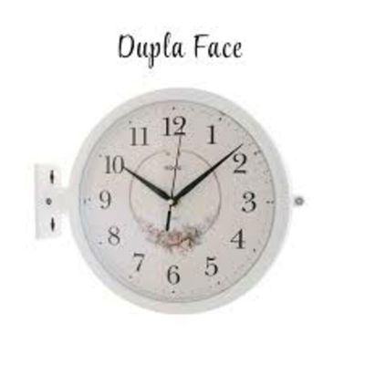 Relógio Vintage Dupla Face Decorativo Estação De Trem Branco Luxo