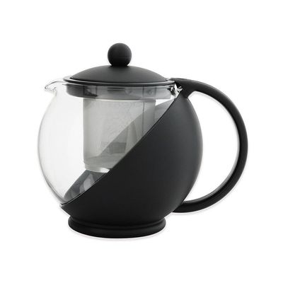 Bule Cha Cafe Infusor Chaleira Vidro 1250ml Cafeteira Inox Jarra Suco Filtro Coador Grande