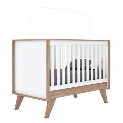 Berço Mini Cama Confete Branco/jequitibá - Móveis Henn Branco/jequitibá