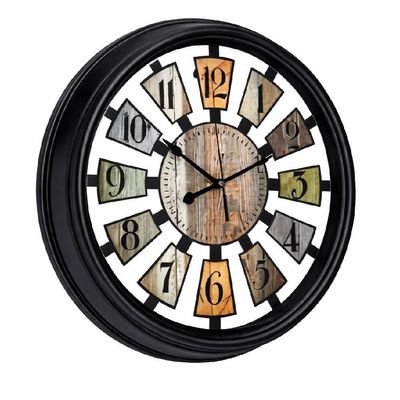 Relógio De Parede Gigante 40cm Estilo Madeira Industrial Retrô Vintage Decoração Rústica