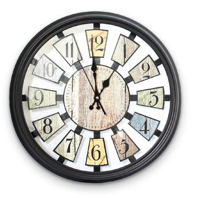 Relógio De Parede Gigante 40cm Estilo Madeira Industrial Retrô Vintage Decoração Rústica
