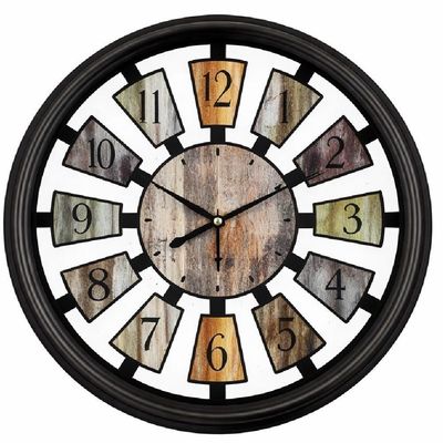 Relógio De Parede Gigante 40cm Estilo Madeira Industrial Retrô Vintage Decoração Rústica