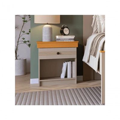 Mesa Cabeceira Compacta 1 Gaveta Para Quarto Corda