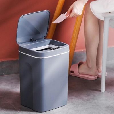 Lixeira Automática Inteligente 12 Litros Cinza Sensor Smart Higiene Sem Toque Visual Moderno