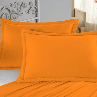 Porta Travesseiro Matelado Nobre 2 Peças Malha 100% Algodão - Laranja