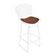 Kit 6 Banquetas Bistrô Bertoia Branca D80 Com Assento Marrom