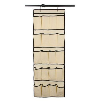 Sapateira Vertical  Porta E Pare  20 Divisórias Organização Gigante E Espaço Livre No Closet Bege