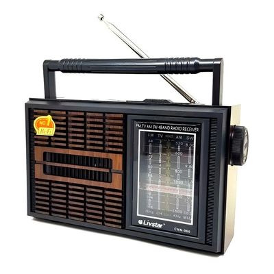 Rádio Vintage Portátil Am-fm-tv-sw Com Alto-falante Hi-fi E Fone De Ouvido – Bivolt Sw