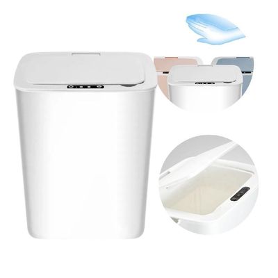 Lixeira Automática 14l  Sensor Inteligente Sem Toque Luxo Branca Abertura Silenciosa 3 Modos Branca
