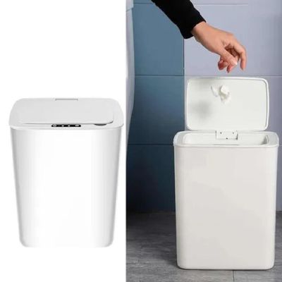 Lixeira Automática 14l  Sensor Inteligente Sem Toque Luxo Branca Abertura Silenciosa 3 Modos Branca