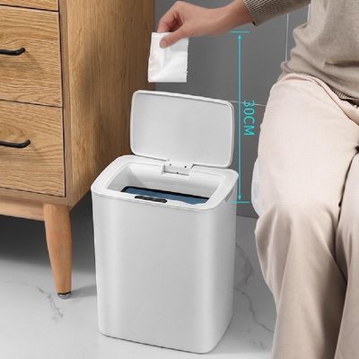 Lixeira Automática 14l  Sensor Inteligente Sem Toque Luxo Branca Abertura Silenciosa 3 Modos Branca