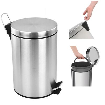 Lixeira Inox 12l Luxo Com Tampa E Pedal – Cesto Grande Para Cozinha, Banheiro E Escritório