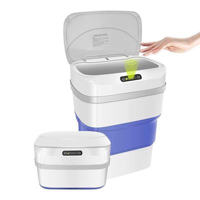 Lixeira Automática Inteligente  Sensor Smart Dobrável Azul