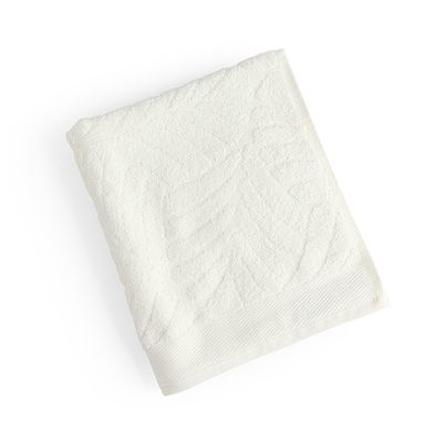 Toalha de Rosto Native Fio Penteado Jacquard Folhas 01 Peça 100% Algodão - Off White