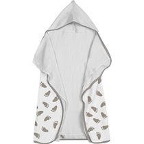 Toalha Baby C/ Capuz Tecebem Estampada c/ Fralda Mia Branco