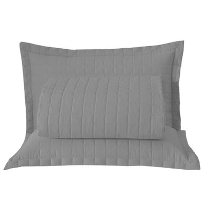 Kit Cobre Leito Colcha Monaco Queen Dupla Face 3 Peças - Cinza