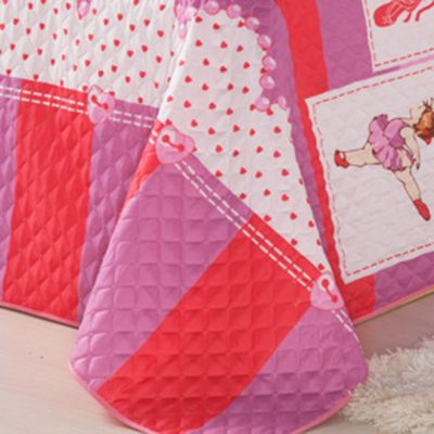 Cobre Leito Colcha Solteiro Alegria 2 Peças Ballet - Rosa
