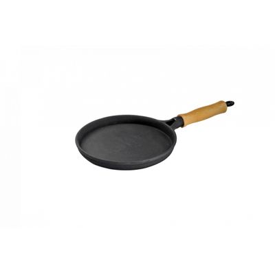 Frigideira Ferro Cabo Madeira Para Tapioca Ou Omelete 18cm