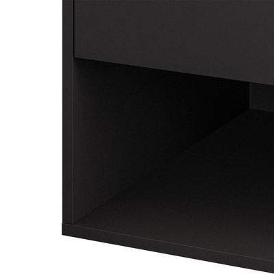 Mesa de Cabeceira Suspensa Preta Quarto MDP - Gaveta