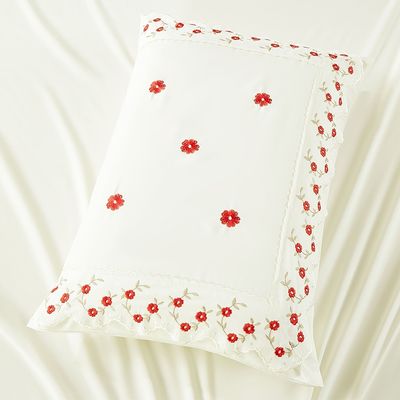 Jogo de Cama Lençol Queen Bordado Maximo 4 Peças - Palha A  - 100% Poliéster