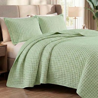 Cobre Leito Colcha Encanto King 3 Peças - Verde - 100% Poliéster