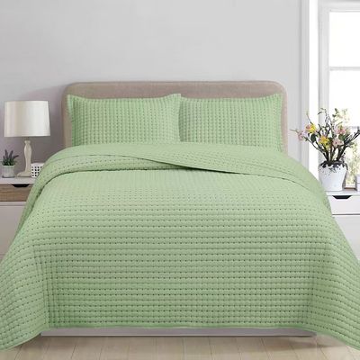 Cobre Leito Colcha Encanto King 3 Peças - Verde - 100% Poliéster