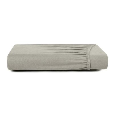 Lençol Com Elástico Solteiro Altenburg Malha Fio Penteado Cinza Platinum