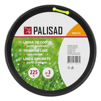 Fio Nylon Quadrado Roçadeira 3mm 225m Palisad Poliamida Pa6
