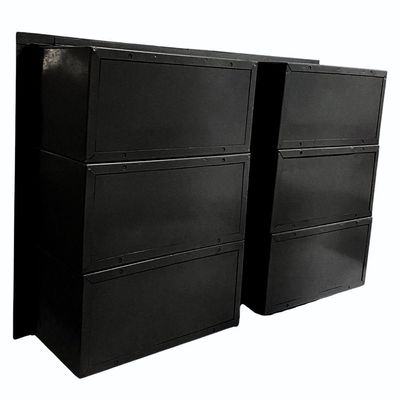 Caixa De Correios 6 Módulos Preta Tamanho 15x50x36cm Aço Preto