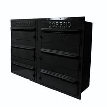 Caixa De Correios 6 Módulos Preta Tamanho 15x50x36cm Aço Preto