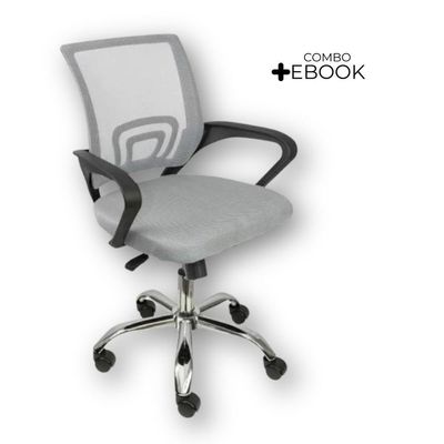 Kit 6 Cadeiras De Escritório Begonia Ergonômico Cinza