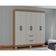 Cômoda 868 4 Gavetas E 1 Porta Com Guarda Roupa Casal Tóquio 6 Portas Castanho Off White - Poquema