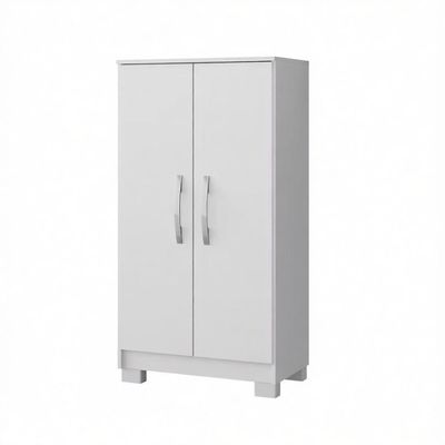Multiuso Armário 2 Portas Branco Em Mdp Compacto Moderno