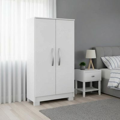 Multiuso Armário 2 Portas Branco Em Mdp Compacto Moderno