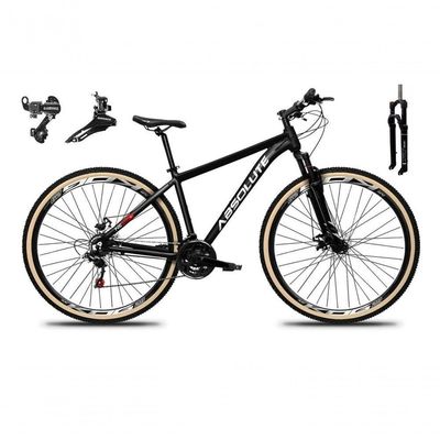 Bicicleta Aro 29 Absolute Nero 5 Alumínio Câmbios Shimano 24v Garfo Com Trava Mountain Bike Preto 23