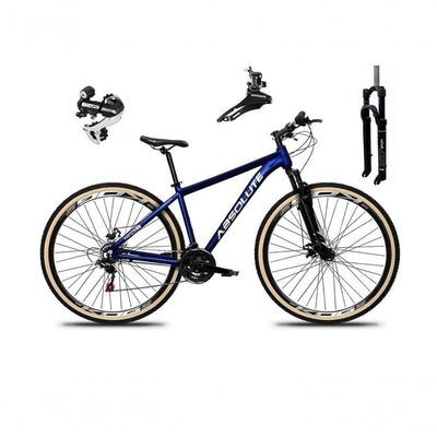 Bicicleta Aro 29 Absolute Nero 5 Câmbio Shimano 24v Acera K7 Freio A Disco Garfo Com Trava Azul 15