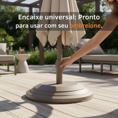 Base Para Ombrelone E Guarda-sol 3,00m 2,40m Nossa Kasa Alumínio E Concreto 19,5kg Fendi