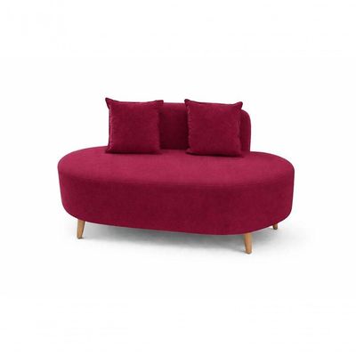 Sofá Orgânico Feijão Para Sala Quarto Closet 115 Cm Com 02 Almofadas Tecido Suede Bordo Eli Móveis E Decoração