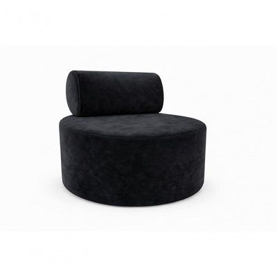 Poltrona Orgânica Decorativa Flora Sofisticada Para Sala E Recepção Suede Preto Eli Móveis E Decoração