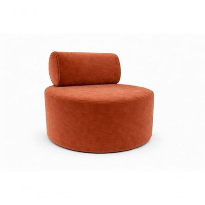 Poltrona Orgânica Decorativa Flora Sofisticada Para Sala E Recepção Veludo Terra Cota Eli Móveis E Decoração