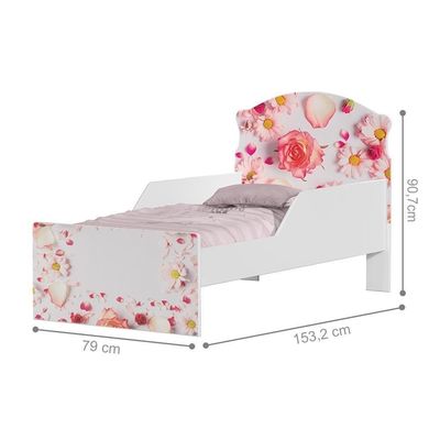 Mini Cama Rosas Com Colchão