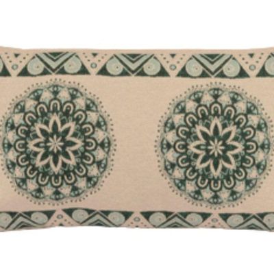 Capa De Almofada Decorativa Turin Retangular 1 Peça 58% Algodão / 42% Poliéster - Mandala Verde